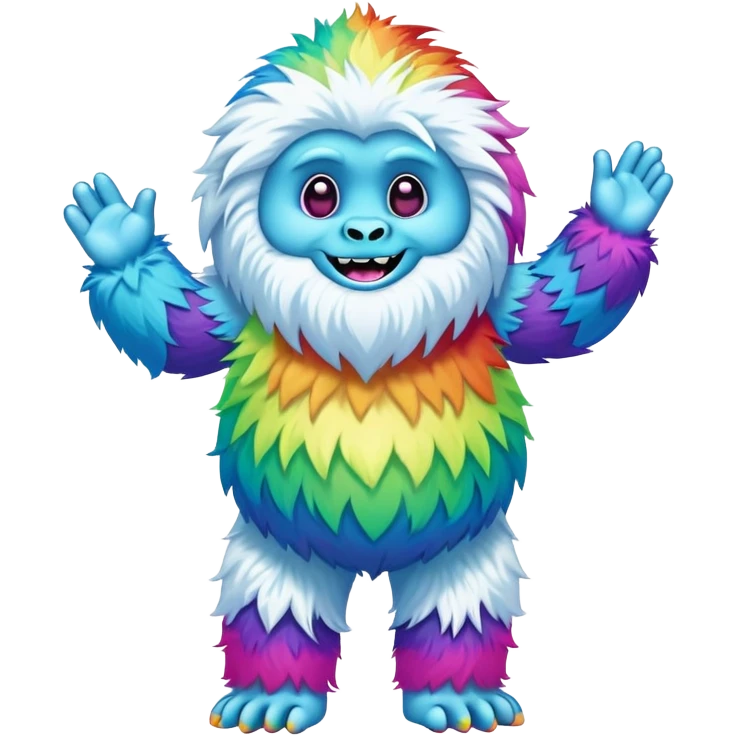 easter rainbow yeti dancing emoji