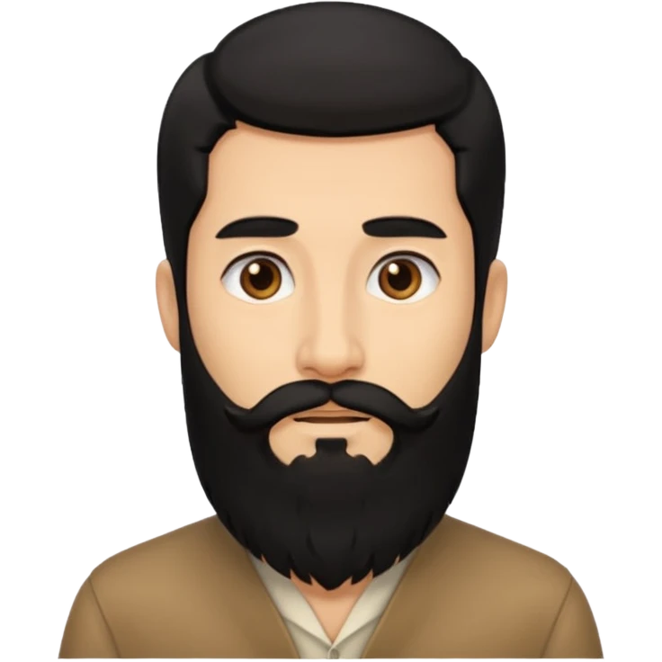 رجل لديه شعراسود طويل ولحية  emoji