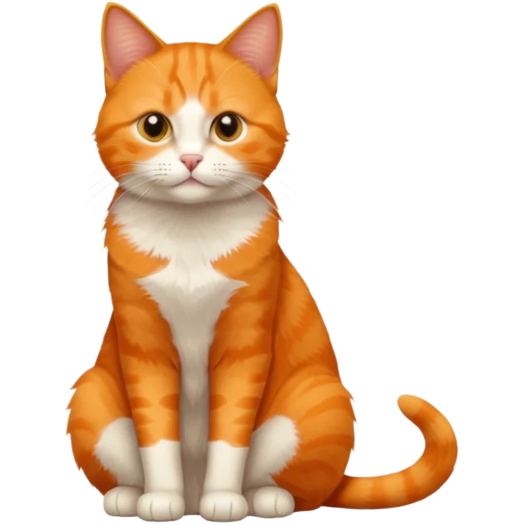 full body solid orange domestic shorthair slim cat sitting emoji