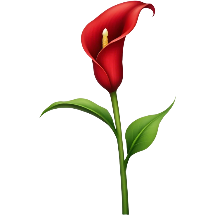 single Red Calla Lily, straight stem emoji