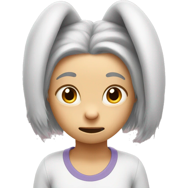 anxious rabbit in leggings, top fluffy emoji