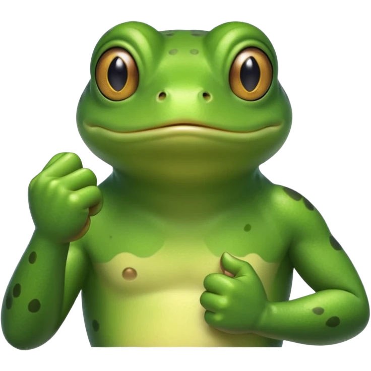 Frog with clenched fist emoji