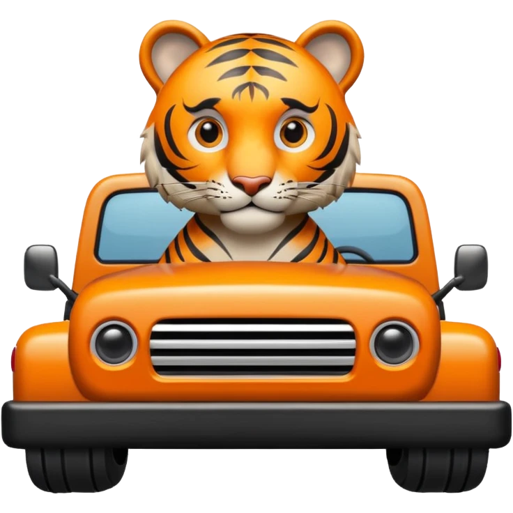 Tiger driving a pick up truck emoji