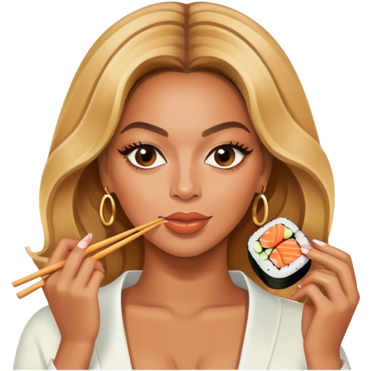  Beyoncé eating sushi emoji