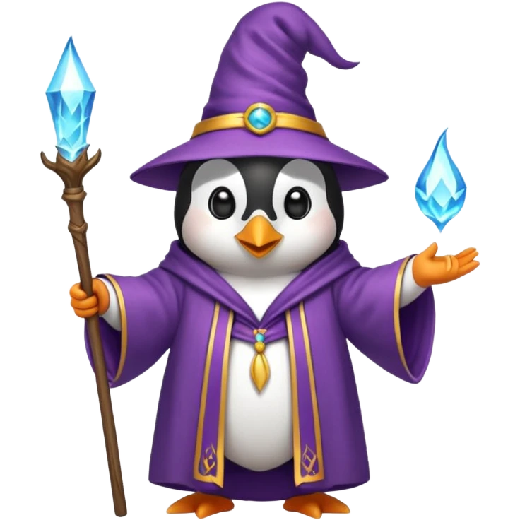 penguin wizard casting a spell emoji