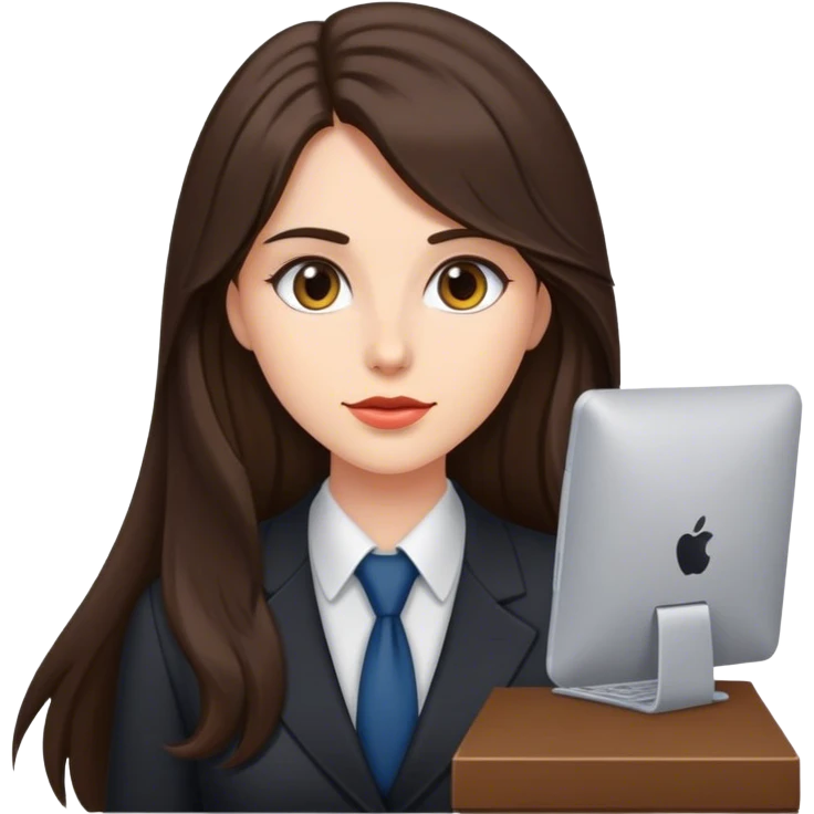 long haired brunette secretary emoji