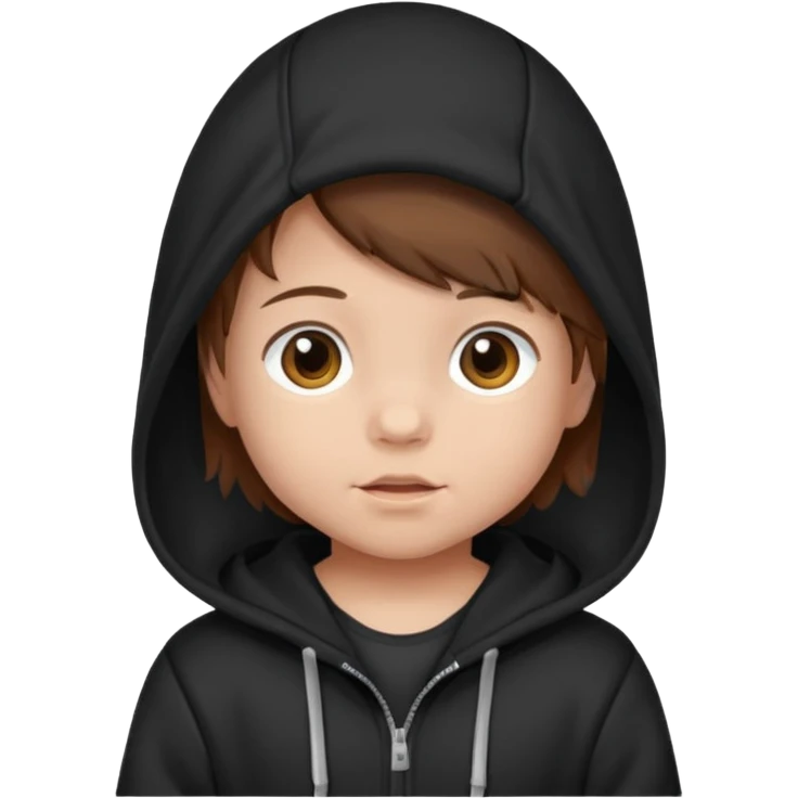 baby with brown hair and black hoodie emoji