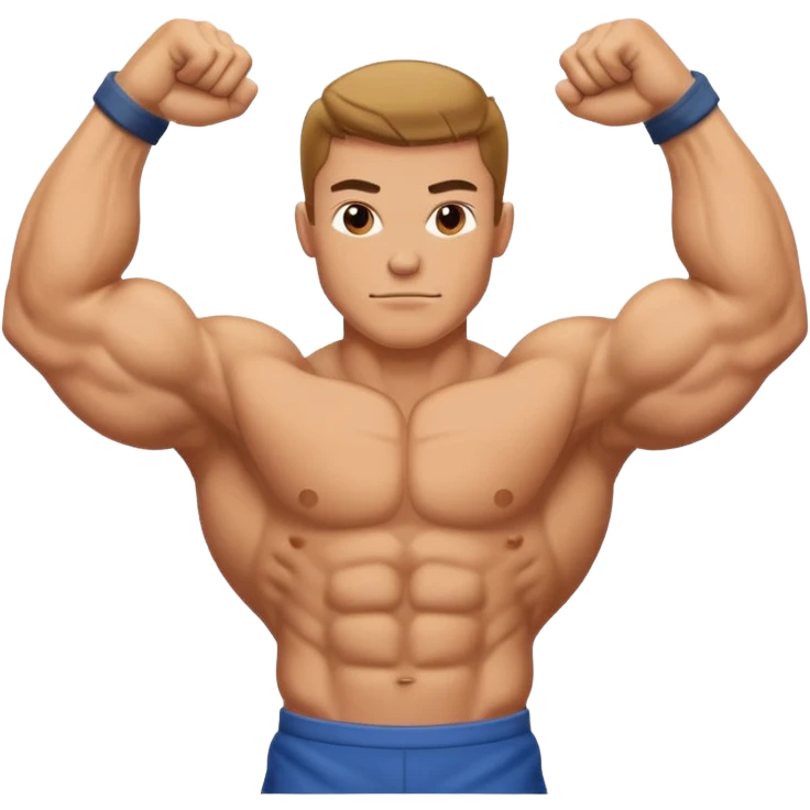 Flexing bicep with prison background emoji