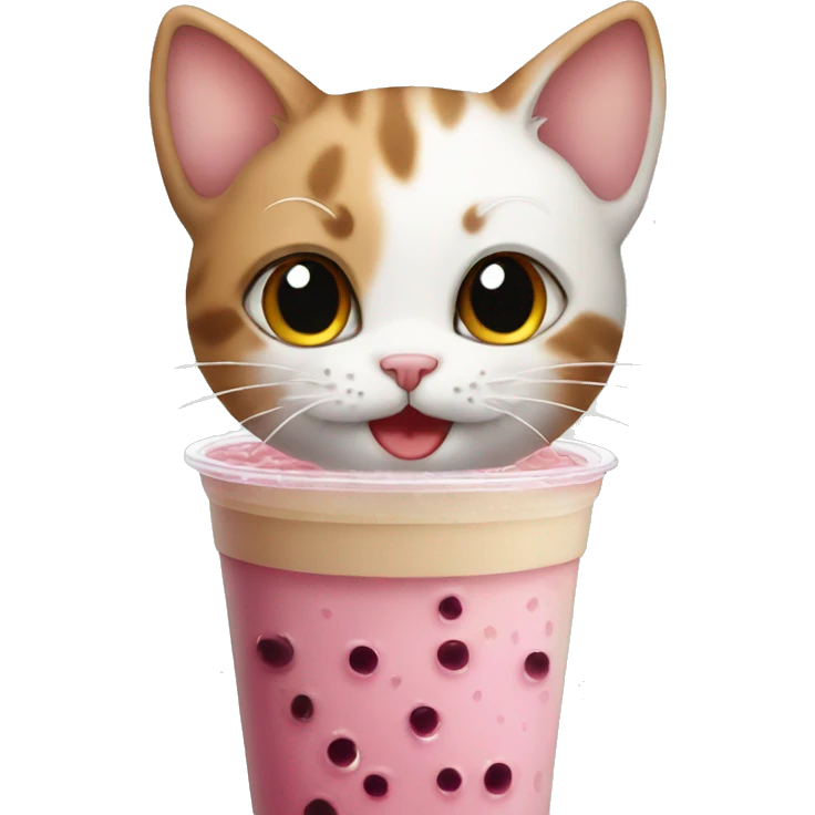 Kitten with bubble tea  emoji