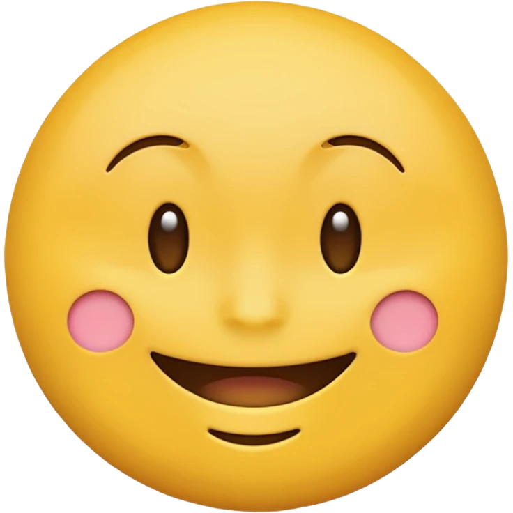 Emoji, yellow round smiling face, closed mouth emoji
