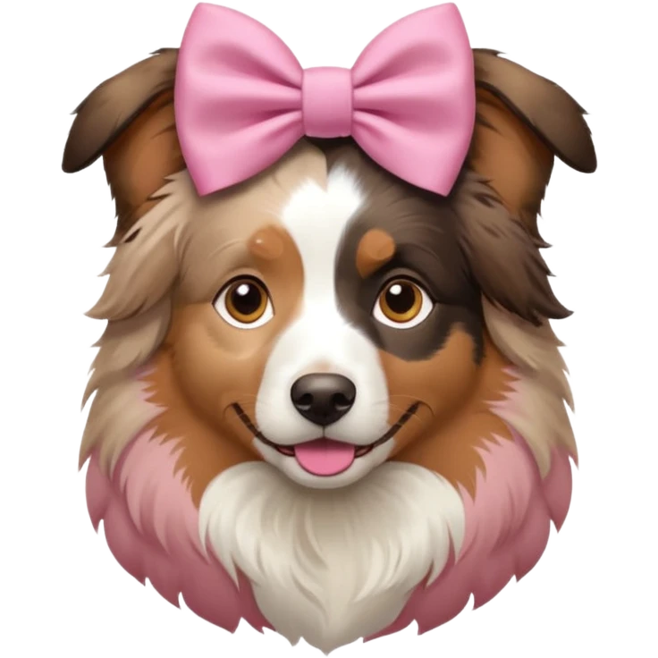 Australian shepherd with pink bow emoji