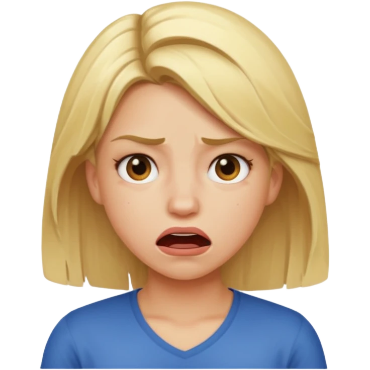 a blonde haired girl taking a really bad smelly poop emoji