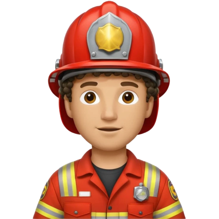 curly haired fireman emoji