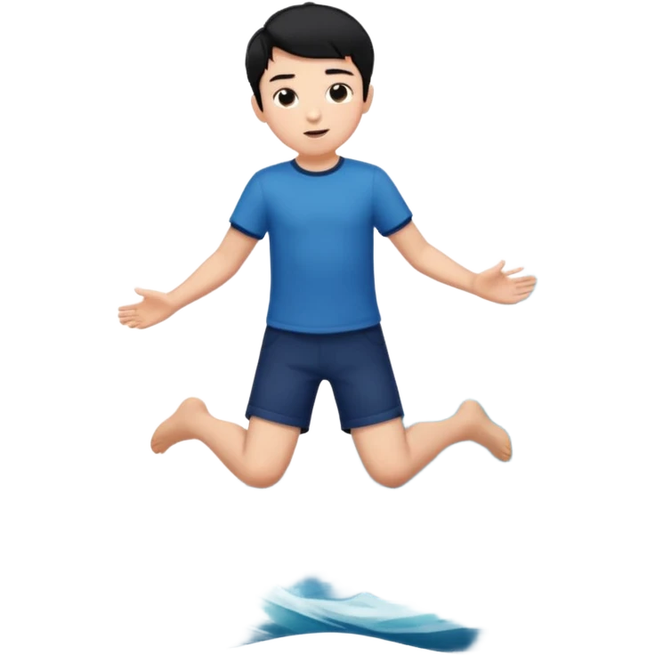 An Emoji of boy with short black hair, who can be described by three words: perfectionist, air, ocean emoji