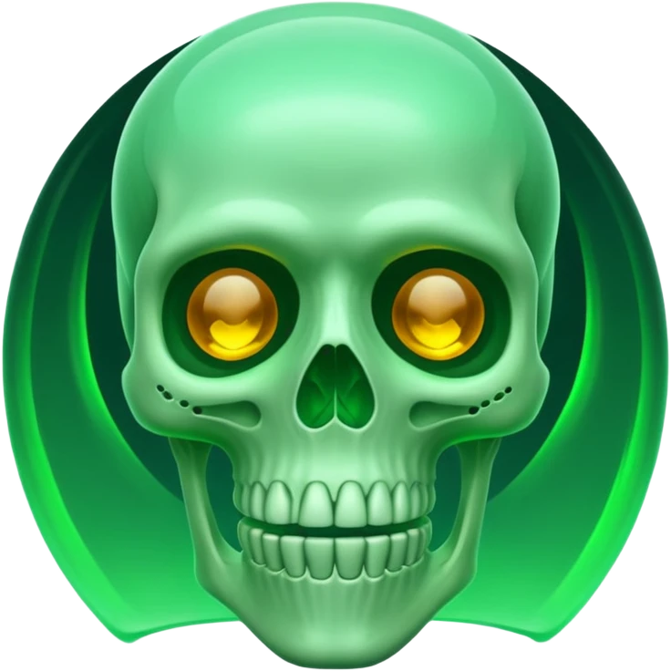 A green skeleton  emoji