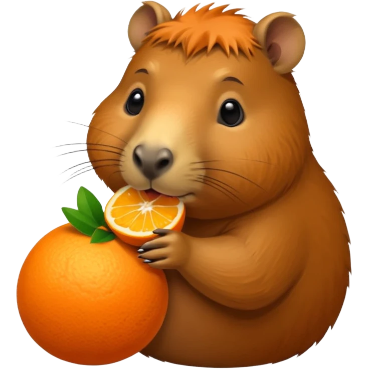 CAPYBARA WITH ORANGE emoji