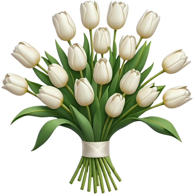 White tulips bouquet emoji
