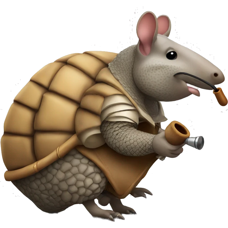 Armadillo smoking a pipe emoji