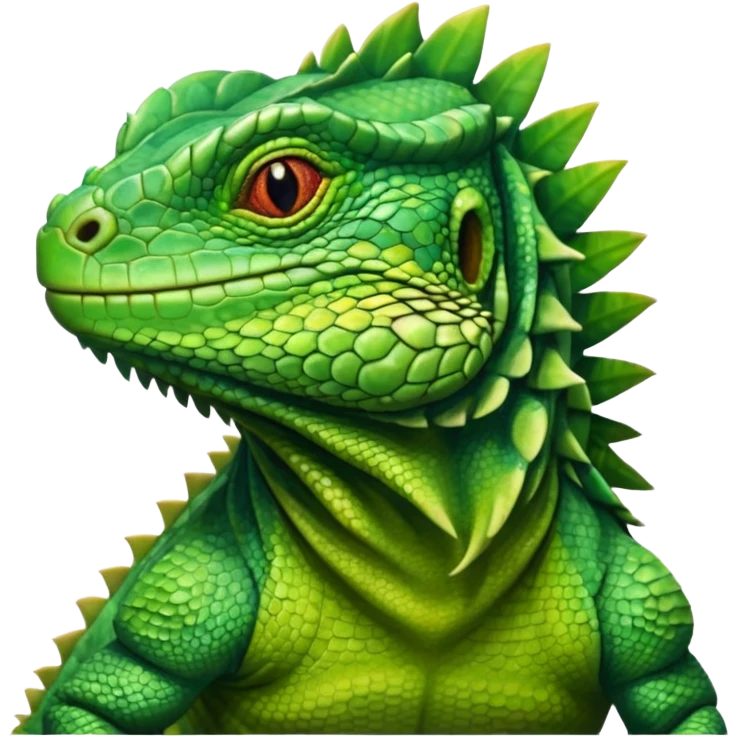 
simple, plain, iguana, front face view emoji