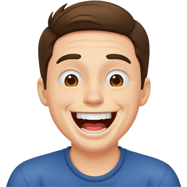 Guy laughing chocking himself emoji