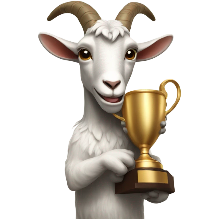 Goat holding a trophy emoji