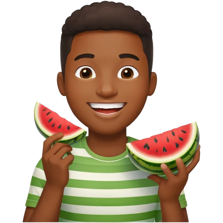 Black guy eating watermelon and chicken emoji