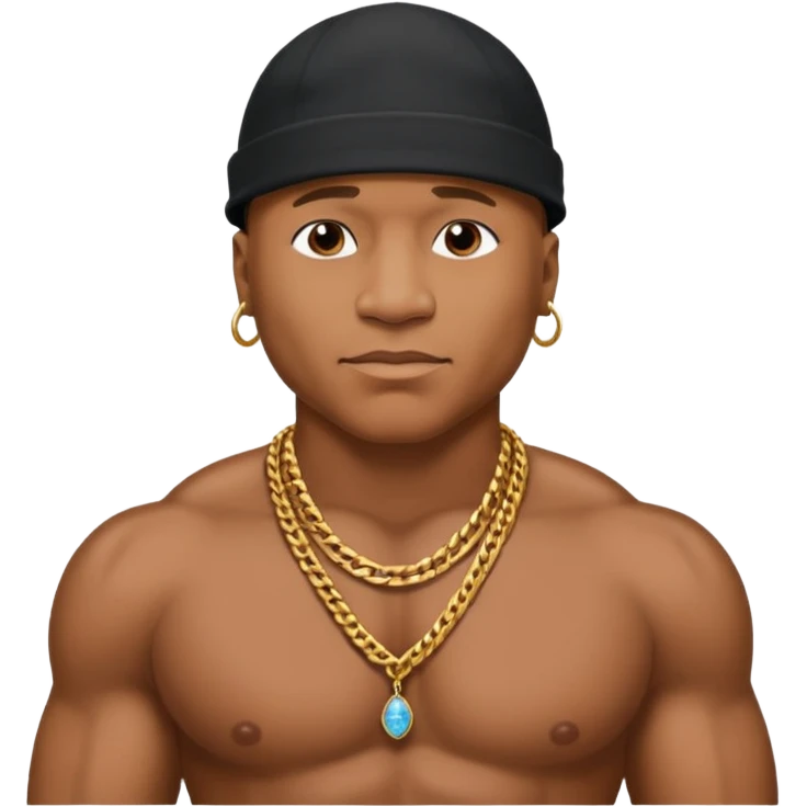 LL Cool J shirtless with necklace emoji