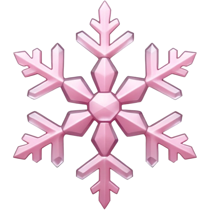 pale pink snow flake 3d bold ice translucent texture emoji