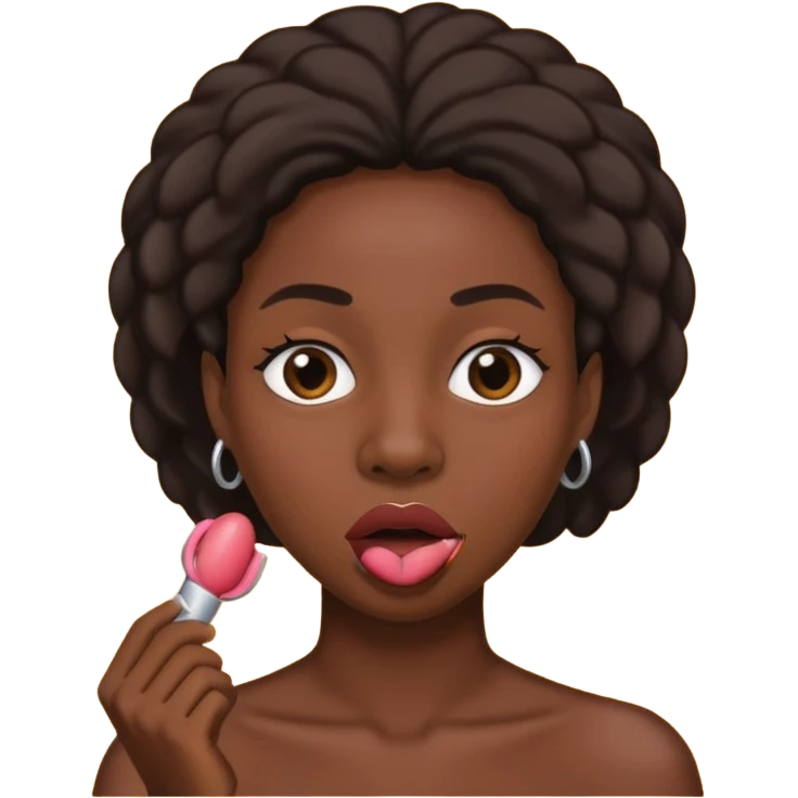 Black woman with a penis in her mouth emoji