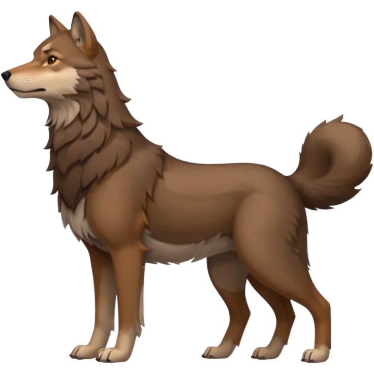 Brown wolf side profile full body facing left  emoji