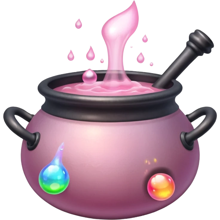 Soft pink potion cauldron emoji
