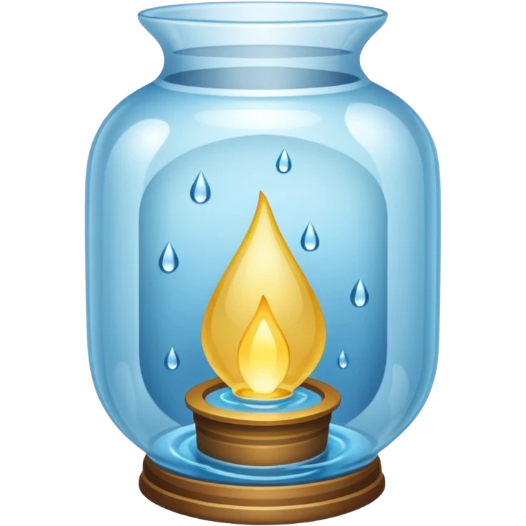 Water Lantern, more water drops inside lantern. emoji