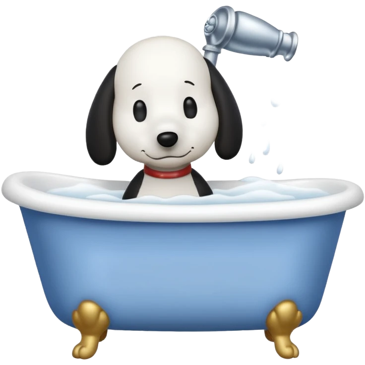 Snoopy in bathtub emoji