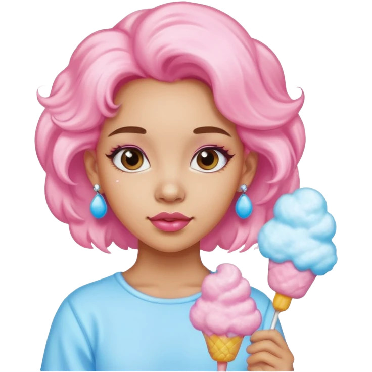cotton candy girl earringed emoji