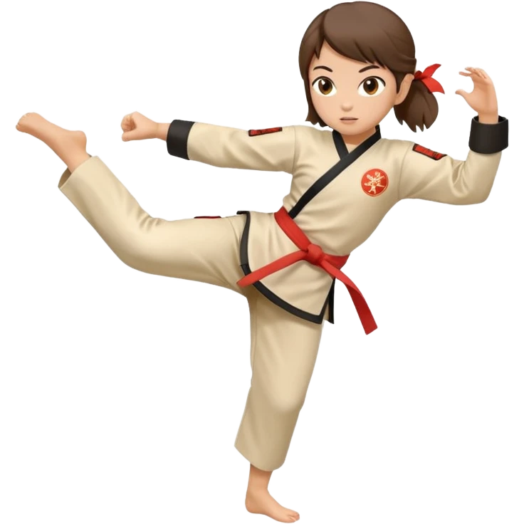 Silhouette of a kicking girl (martial arts) emoji