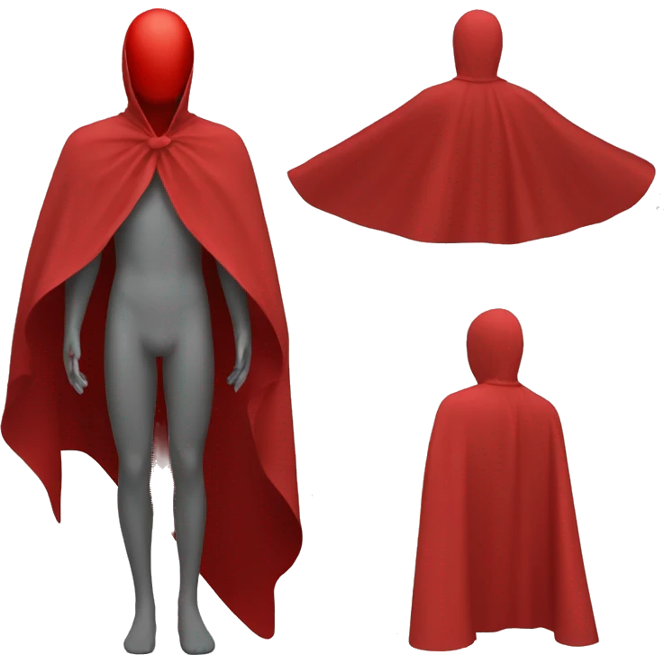 faceless mannequin flapping red cape emoji