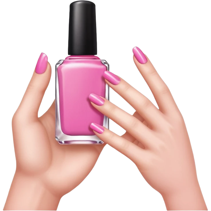 hand with painted nails and nail polish bottle emoji