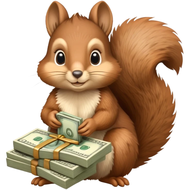 squirrel counting money emoji