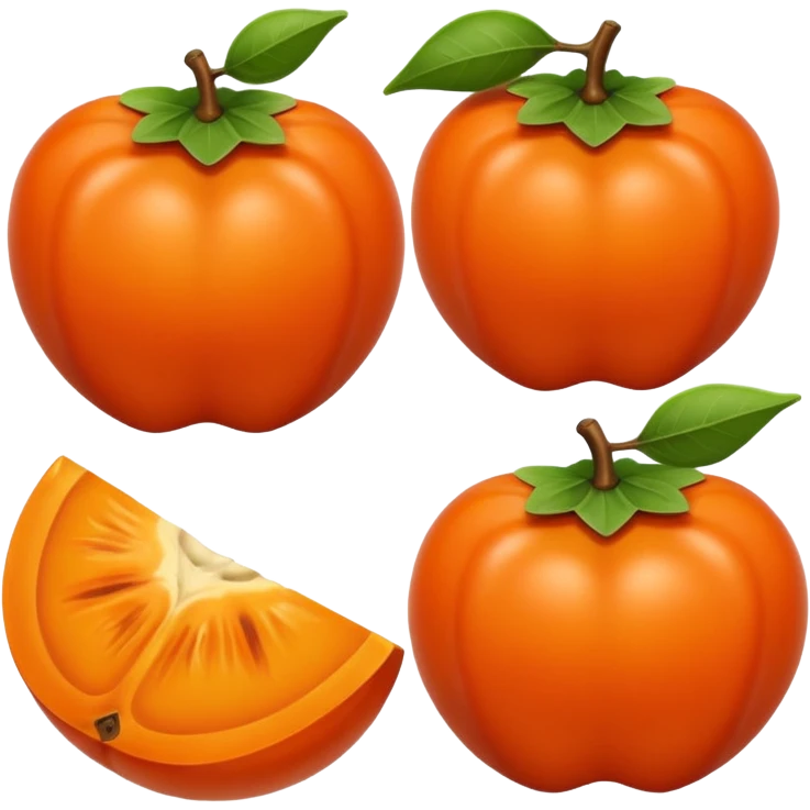 persimmon fruit smooth emoji