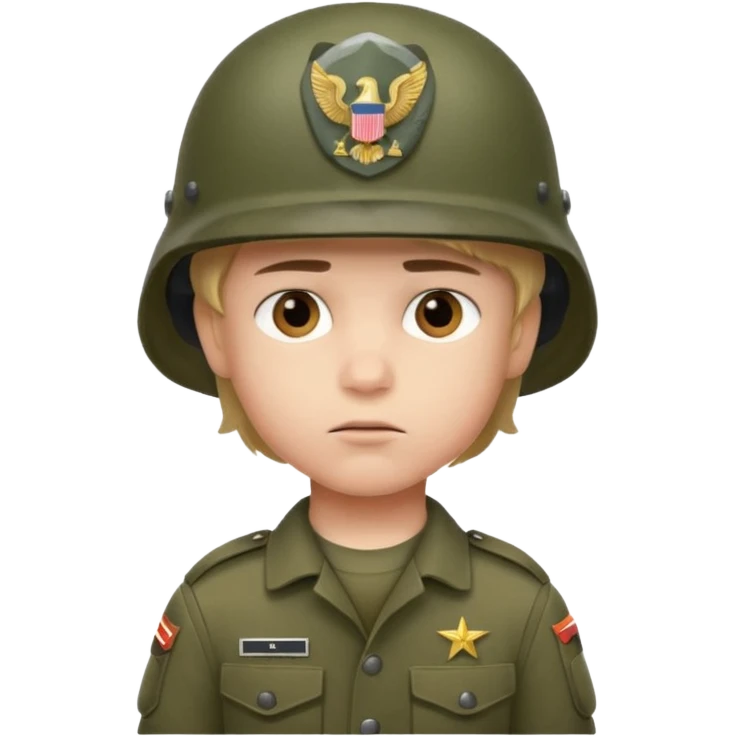 a young boy wearing a military helmet emoji