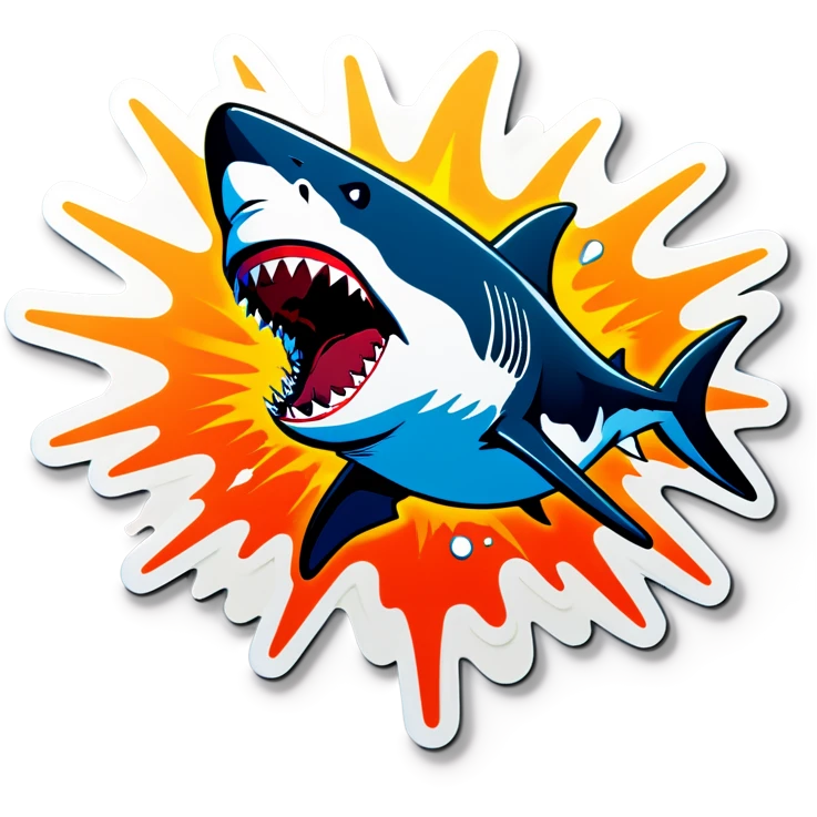 Exploding shark emoji