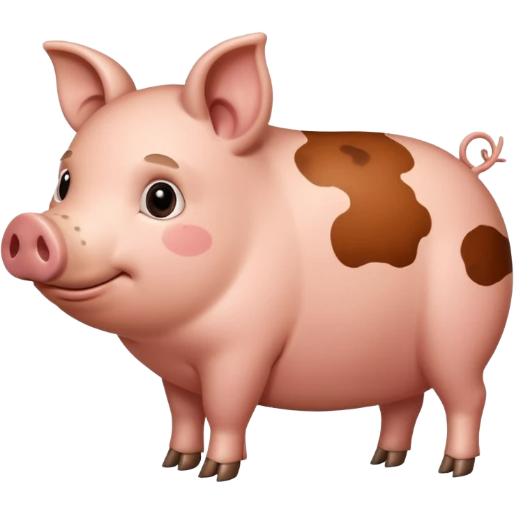 Pig brown with spots from the side emoji