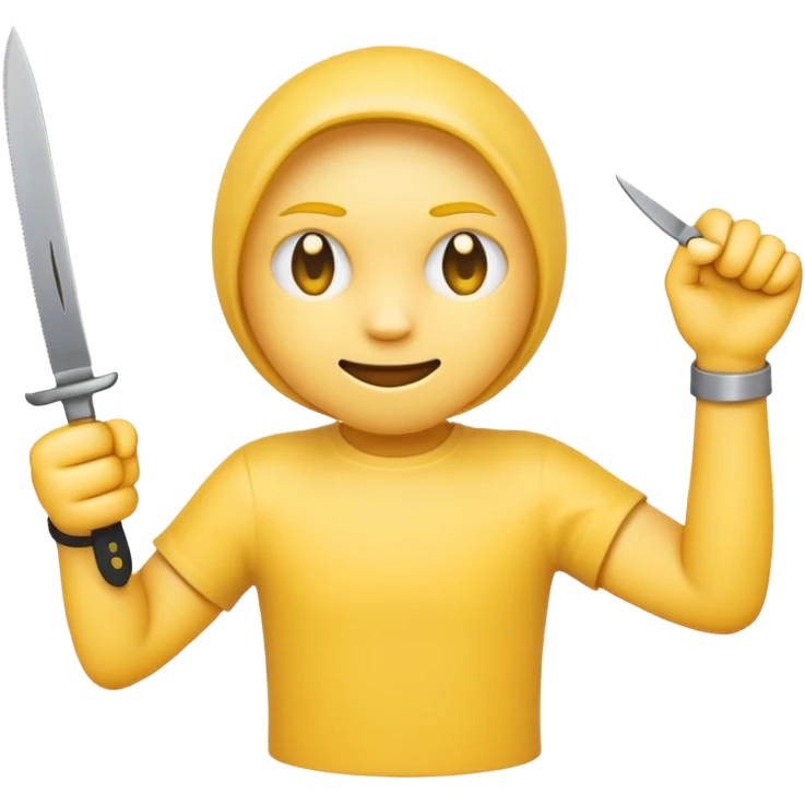 slitting my wrist normal round yellow emoji like traditional original emojis before the people ones with a knife emoji