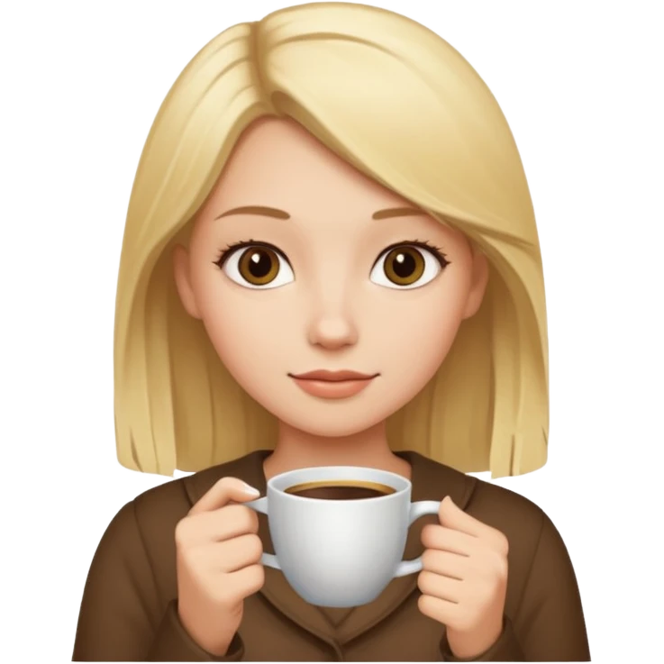 девушка с кофе emoji
