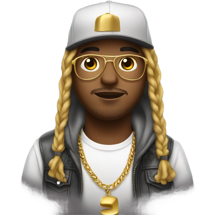 Rapper with golden cap emoji