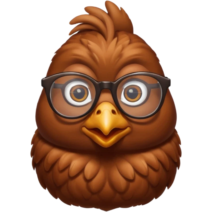 Hen with glasses emoji