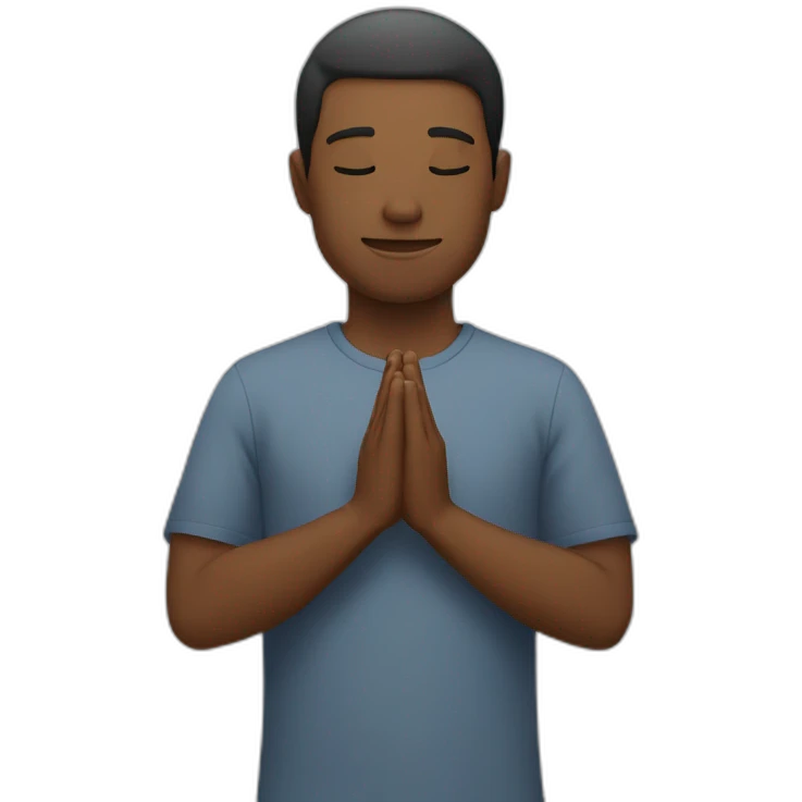 Man praying with joined hands emoji