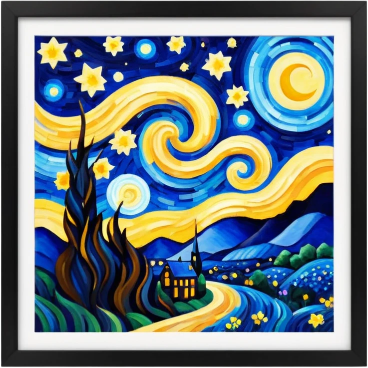 The starry night in painting frame
















 emoji