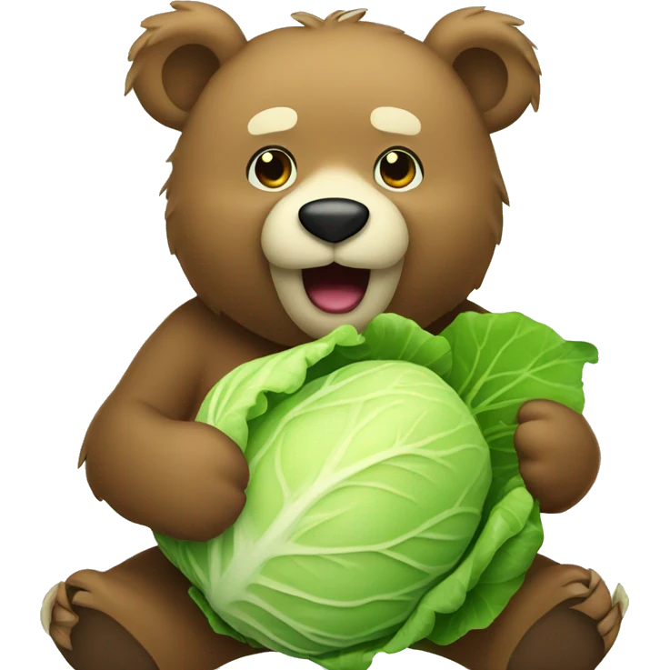 Bear with Cabbage emoji