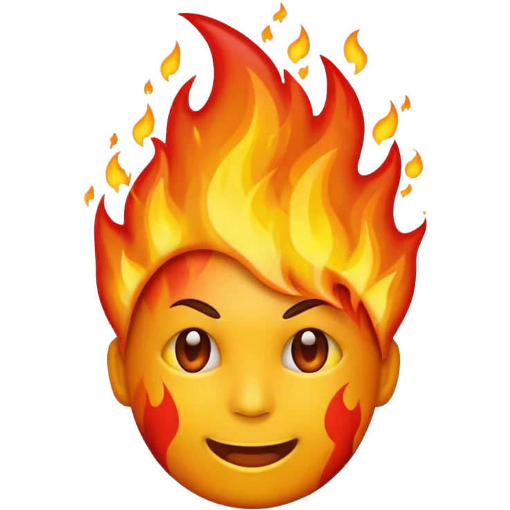 Head emoji on fire emoji
